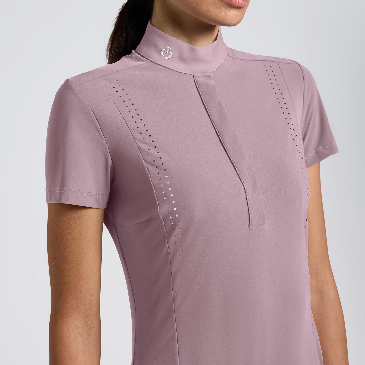 Cavalleria Toscana FW25 CT S/S Perforated Jersey Shirt Dames