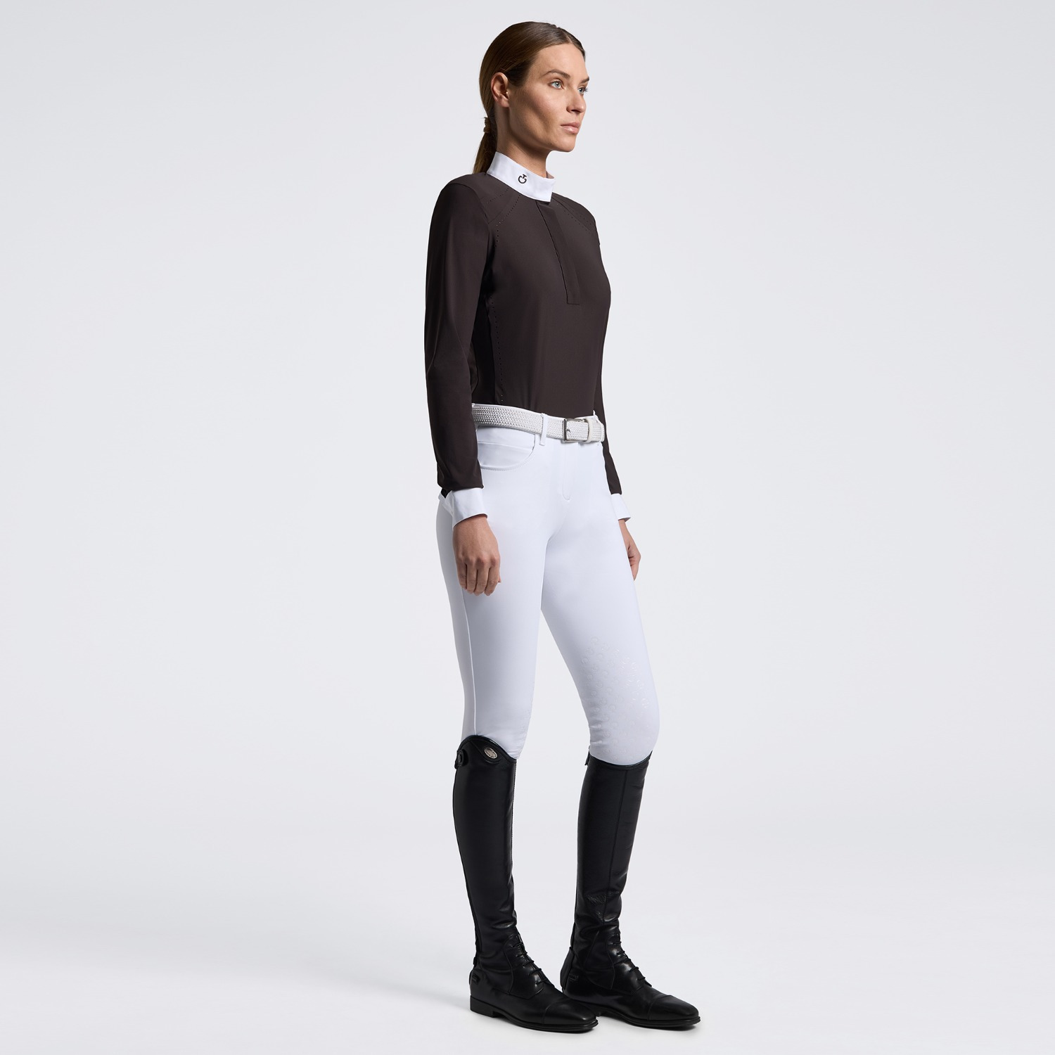 Cavalleria Toscana FW26 CT L/S Perforated Inserts Ladies' Show Shirt