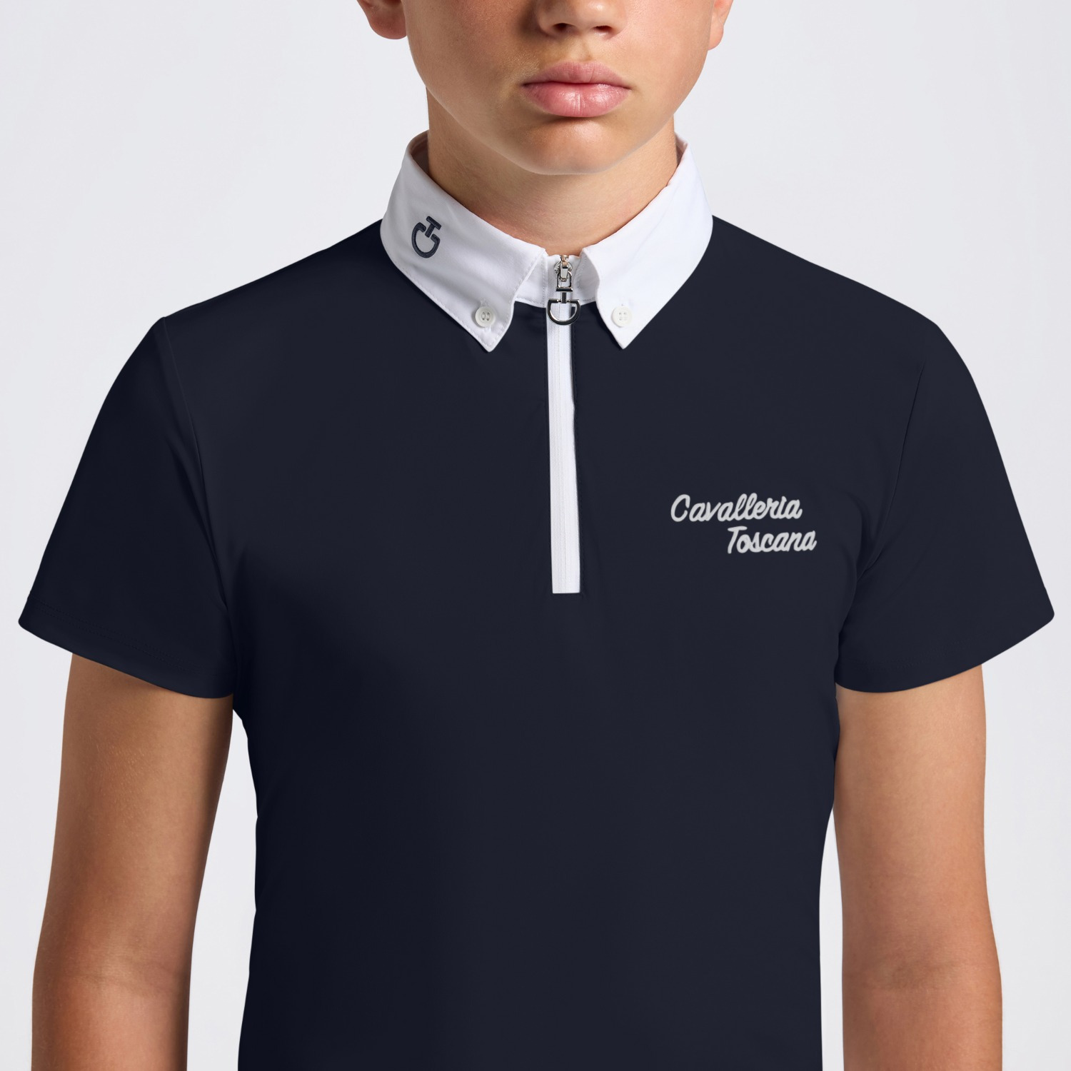Cavalleria Toscana FW25 CT Jersey S/S Zip Wedstrijdshirt Jongens