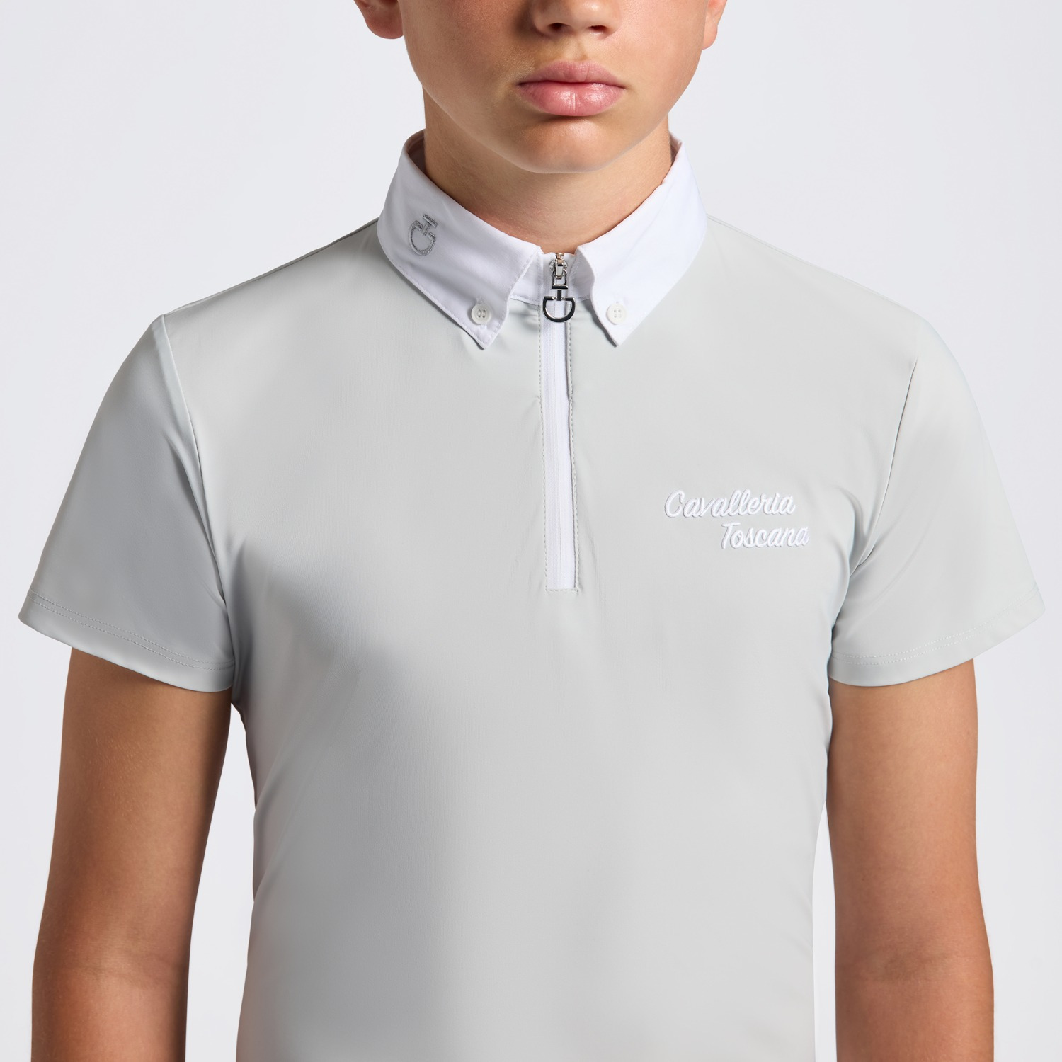 Cavalleria Toscana SS25 CT Jersey S/S Zip Competition Shirt Wedstrijdshirt Jongens