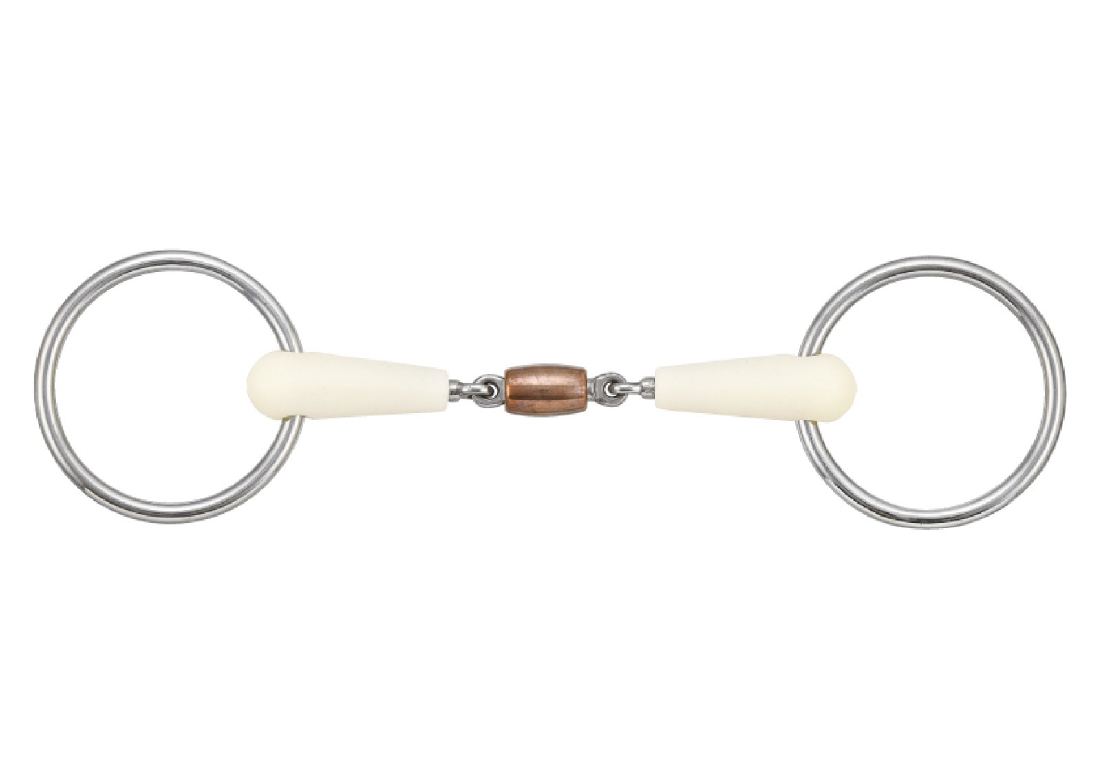 Happy Mouth Double Jointed Copper Roller Loose Ring Snaffle Bit