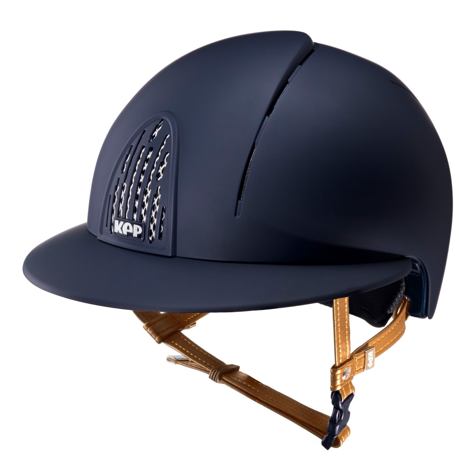 KEP Italia Smart Blau Polo Blende cognacfarbener Kinnriemen