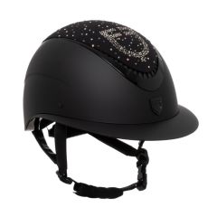 Equestro Helmet Rhinestone Logo Polo Visor