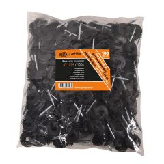 Gallagher Isolateur à vis à anneau Noir (100 pièces)