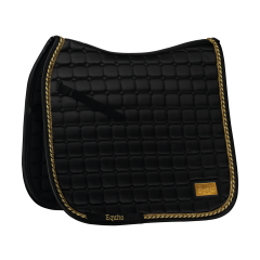 Equito Tapis de selle de dressage Noir et Or
