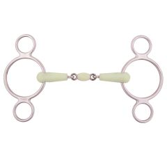BR Double Jointed Pessoa Loose Ring Snaffle Apple Mouth 18 mm