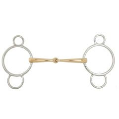 BR Single Jointed Three Ring Gag Soft Contact 12 mm Ø Centre Ring 70 mm