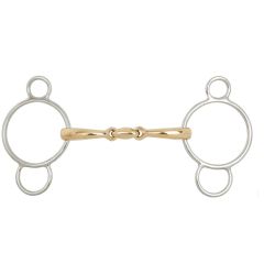 BR Double Jointed Three Ring Gag Soft Contact 12 mm Ø Centre Ring 70 mm