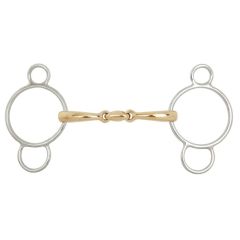 BR Double Jointed Three Ring Gag Soft Contact 16 mm Ø Centre Ring 70 mm