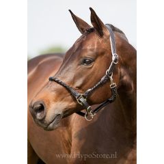 Premiera ''Vienna'' Black leather halter with white padding