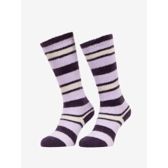 LeMieux AW25 Sabrina Stripe Fluffies Lilac socks