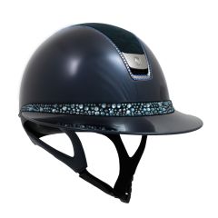 Samshield 2.0 Miss Shield Glossy Blauw Alcantara Top Glacier Blauw Frontalband 300 SW Dark Blue Chrome Black Blazon