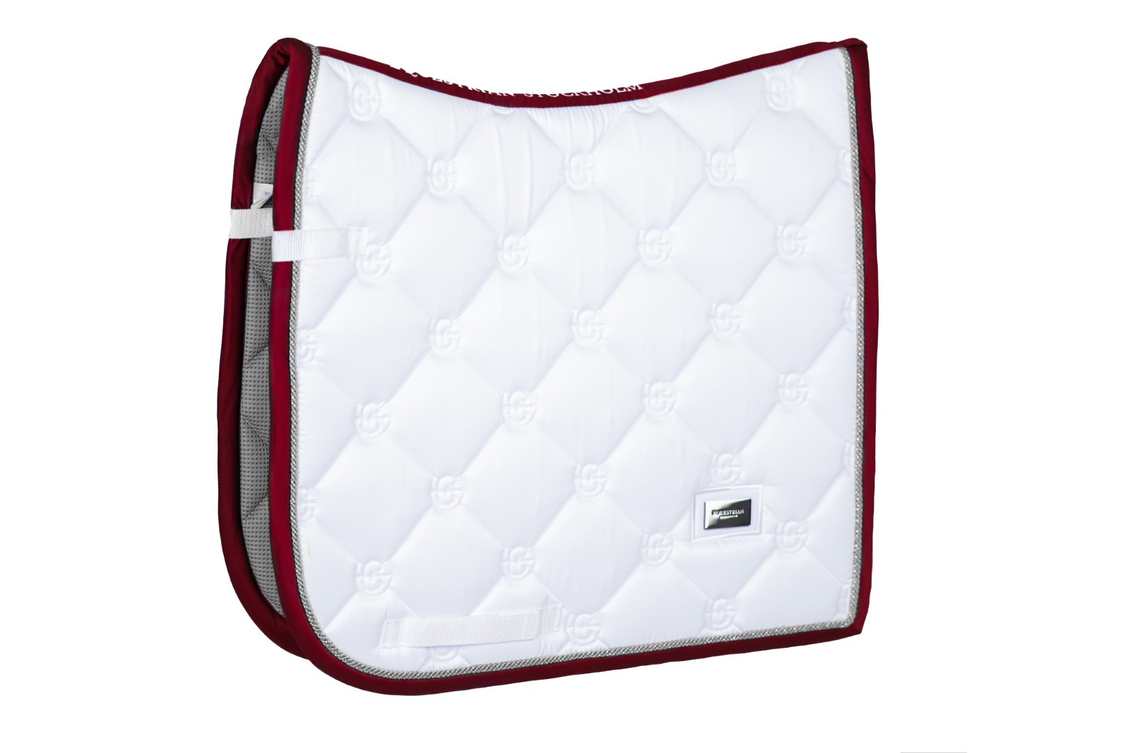 Equestrian Stockholm SS'23 White Perfection Bordeaux dressage pad