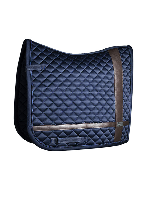 Equestrian Stockholm Dressage saddle pad Leather Deluxe Silver