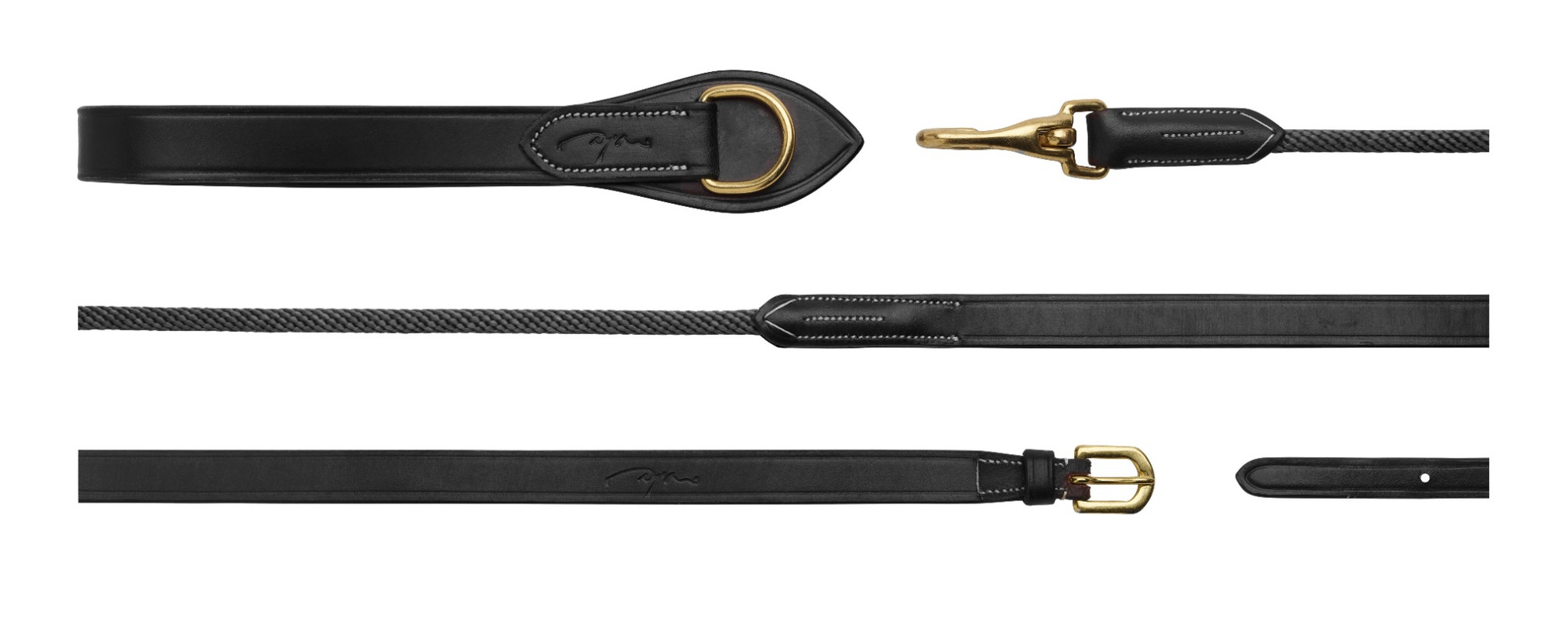 Dyon Schlaufzügel aus Leder/Nylon 5/8" D Collection