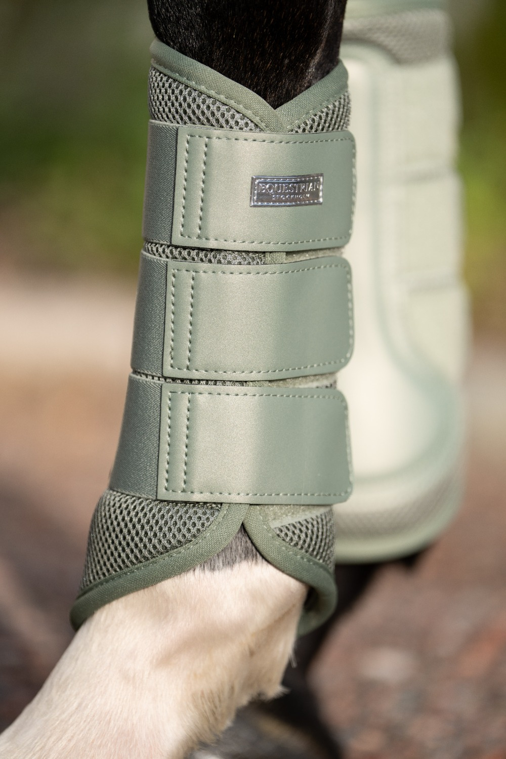 Equestrian Stockholm Pistachio White Classic Mesh Brushing Boots