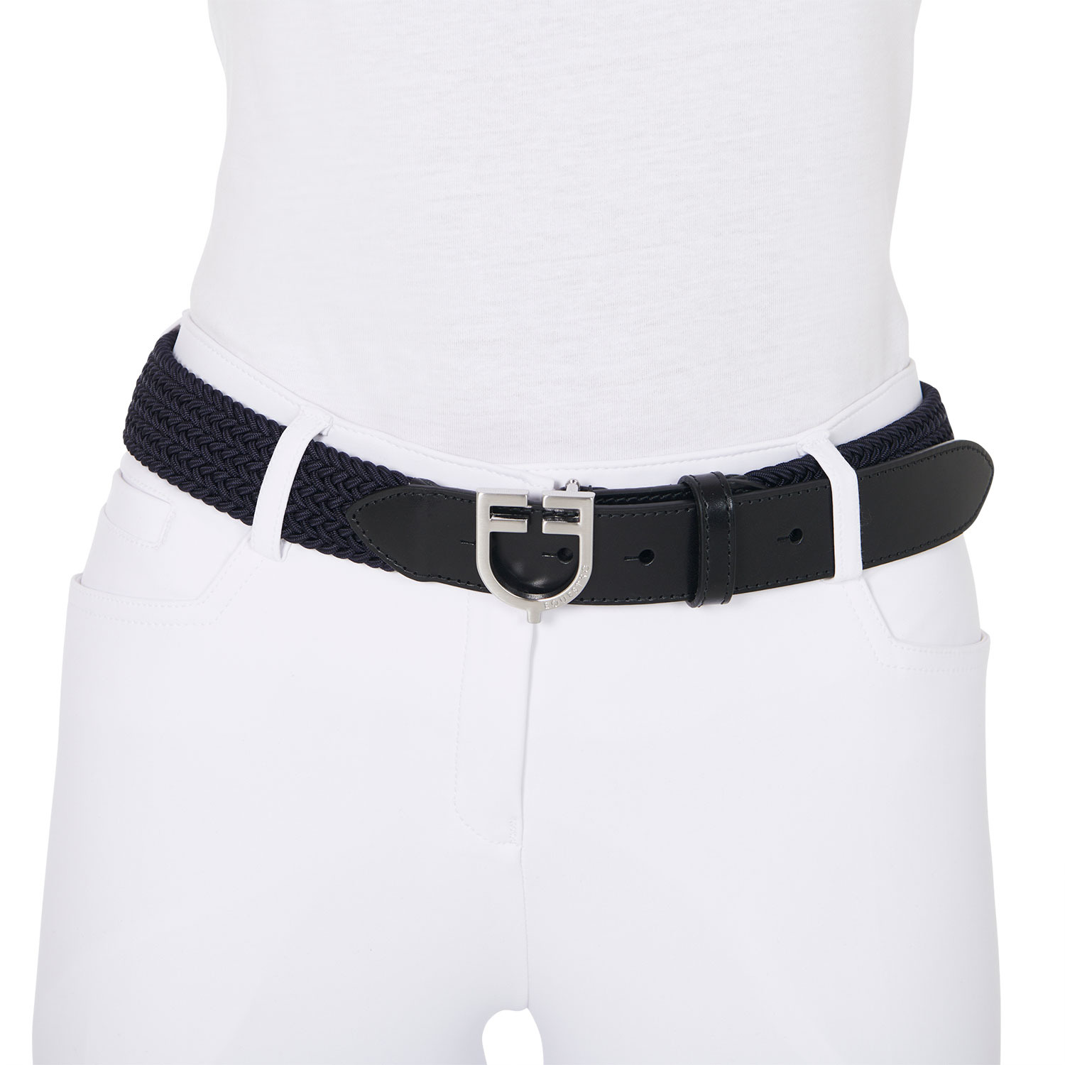 Equestro Leren Riem Elastisch Logo