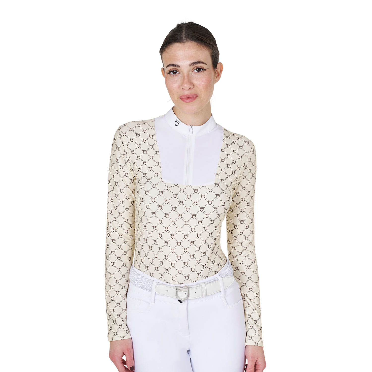 Equestro FW25 Wedstrijdshirt Monogram Print 