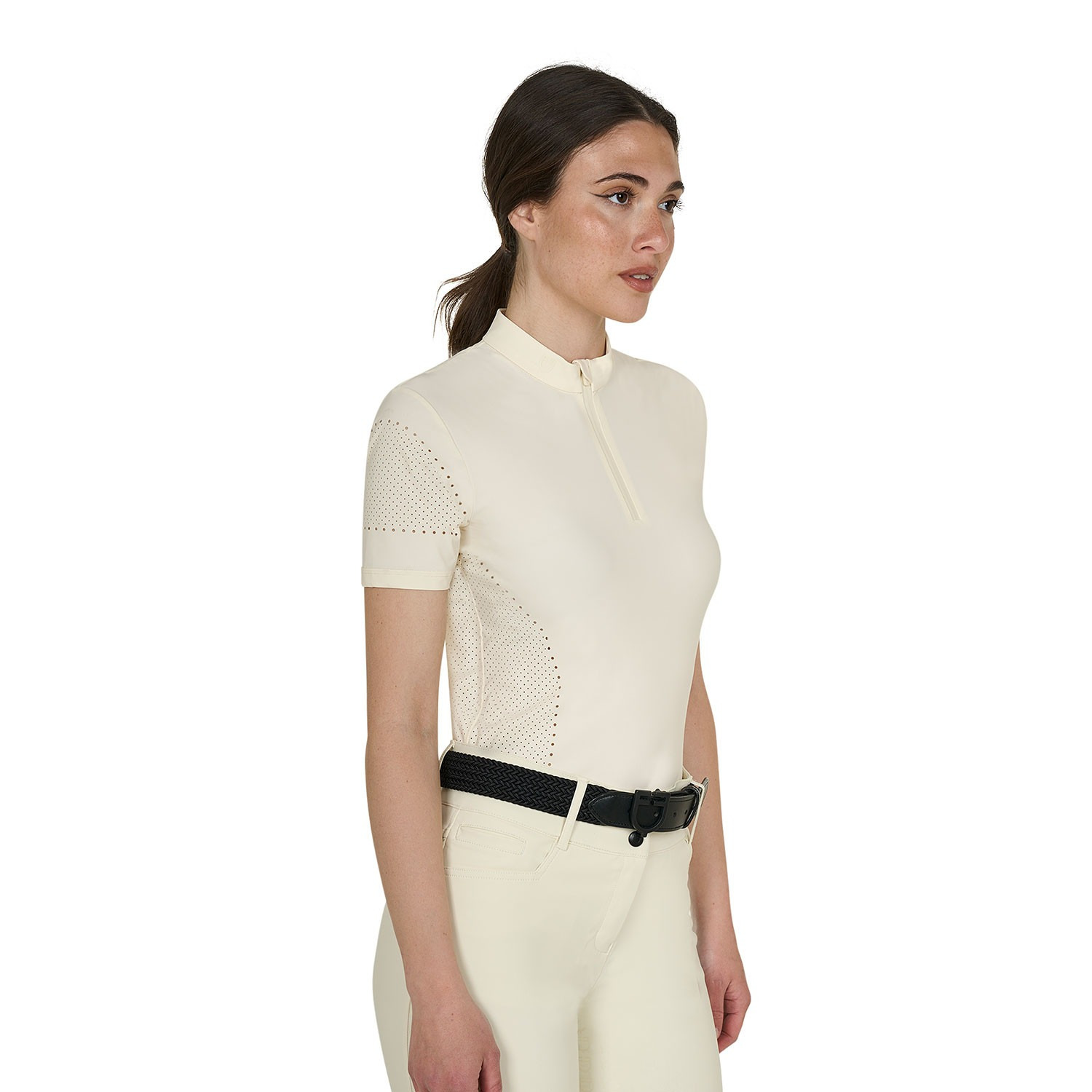 Equestro SS26 Polo shirt Perforated Zip Dames