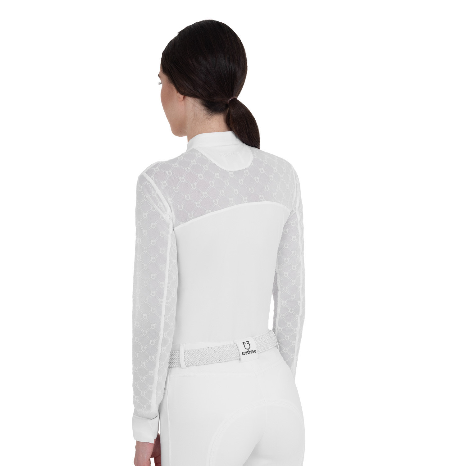 Equestro FW26 Wedstrijdshirt Elegant Monogram Buttons Dames