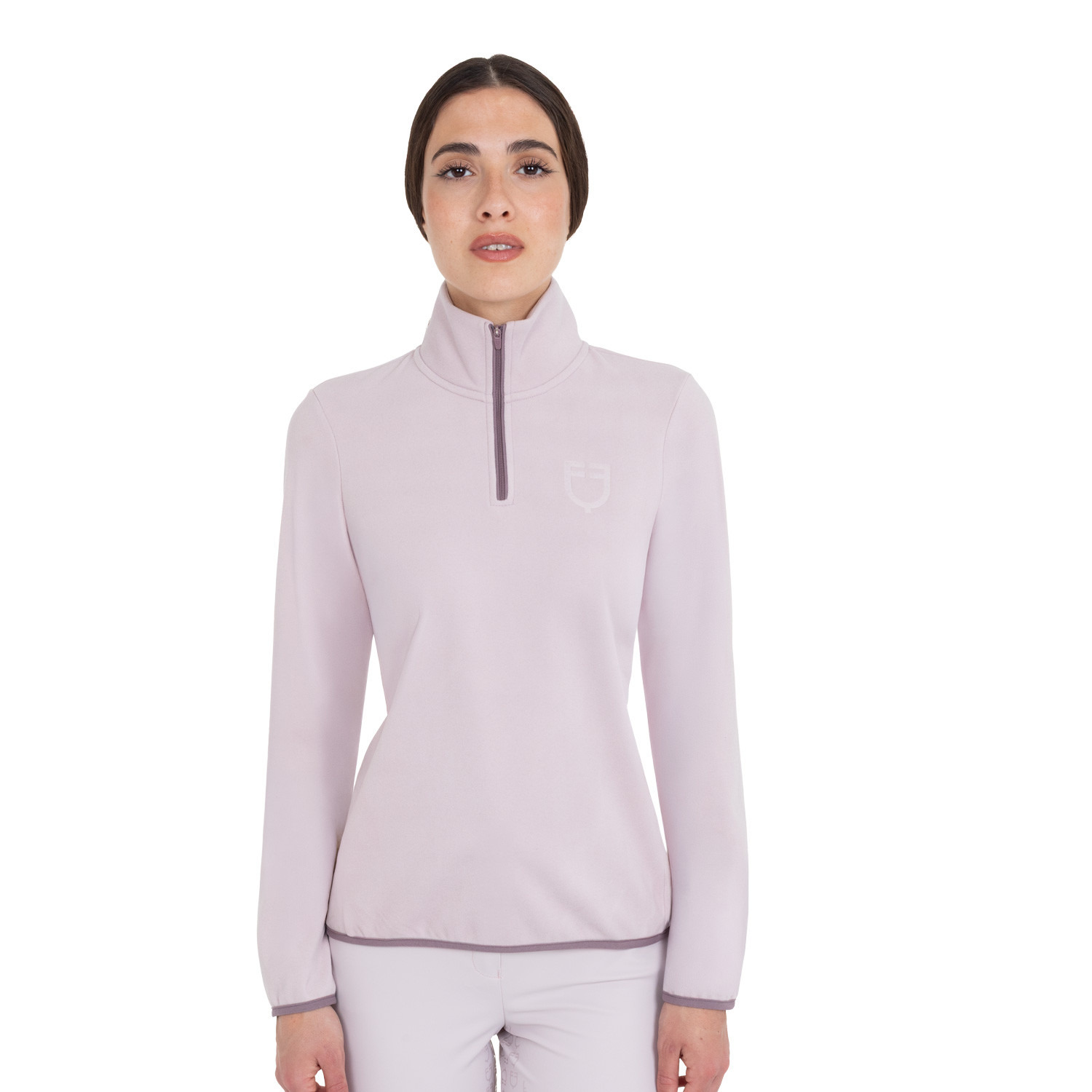 Equestro FW26 Fleece High Neck Sweater Half Zip Dames
