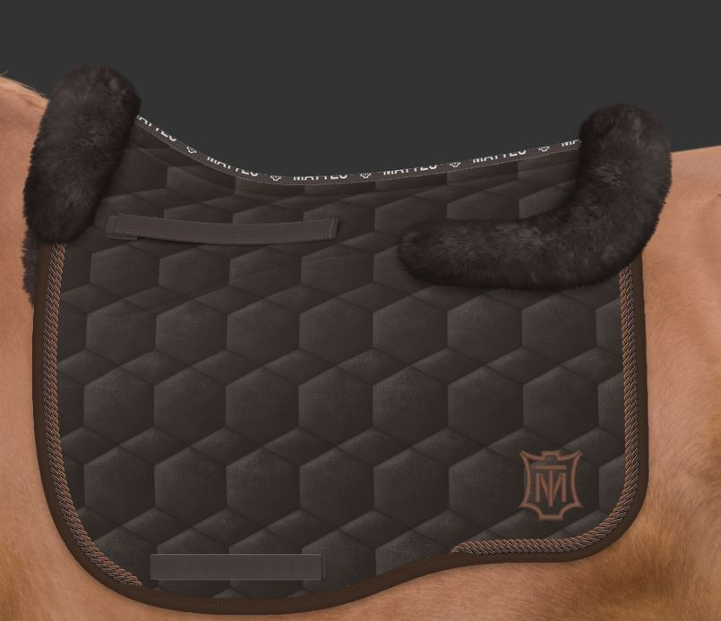 Mattes half-lined saddle pad Eurofit Velvet Brown