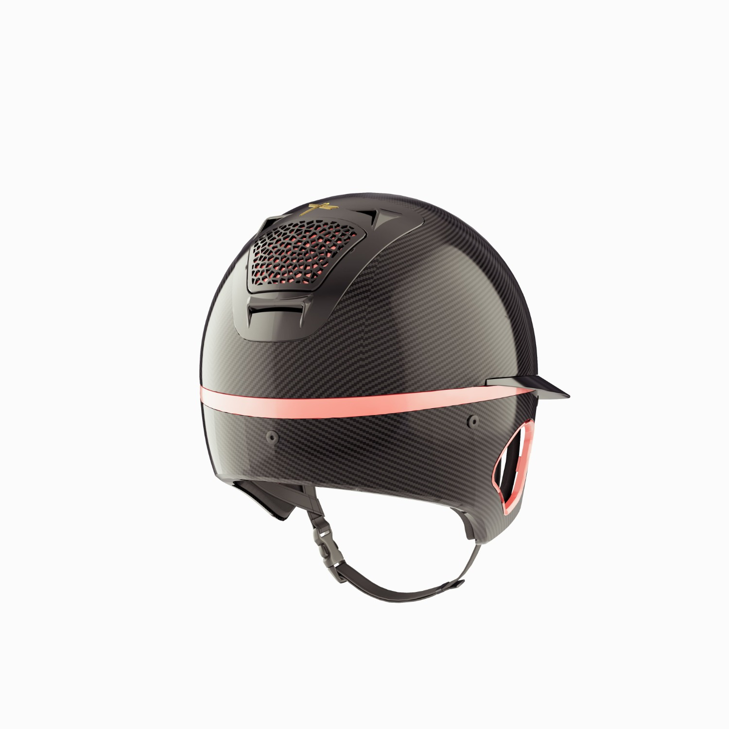Freejump Voronoi Reithelm Carbon glänzend Rosé mit Schläfenschutz
