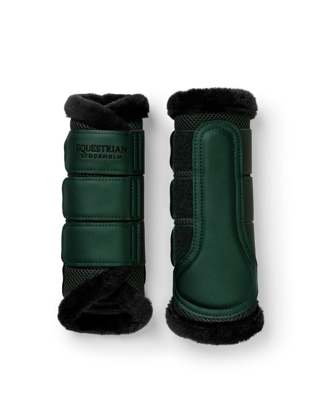 Equestrian Stockholm Sycamore Green Fur Mesh Brushing Boots