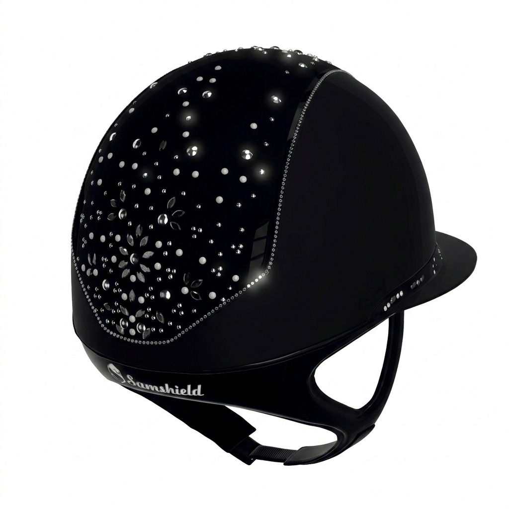 Samshield 2.0 Miss Shield Zwart Shadowmatt Pearl Drop Top Frontalband 300 SW Jet Hematite Matt Zwart Blason