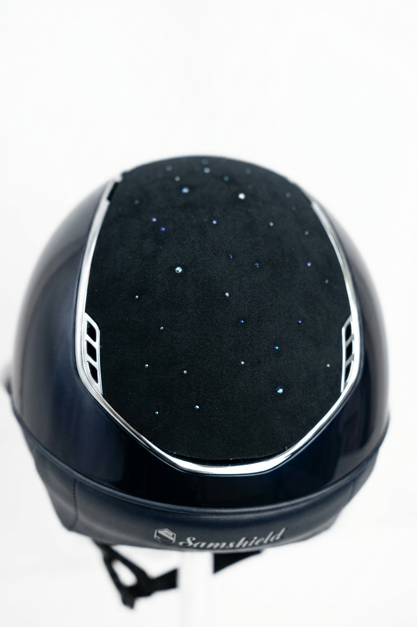 Samshield 2.0 Miss Shield Glossy Blauw Crystal Rain Chrome Silver  Trim Blason 5 SW Crystal