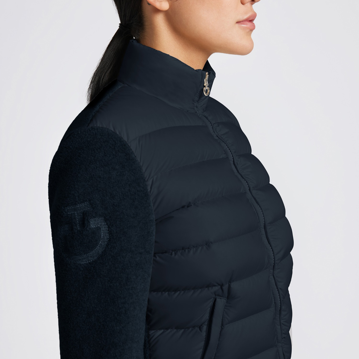 Cavalleria Toscana FW'24 CT Nylon Quilted Fleece Zip Up Jas Dames