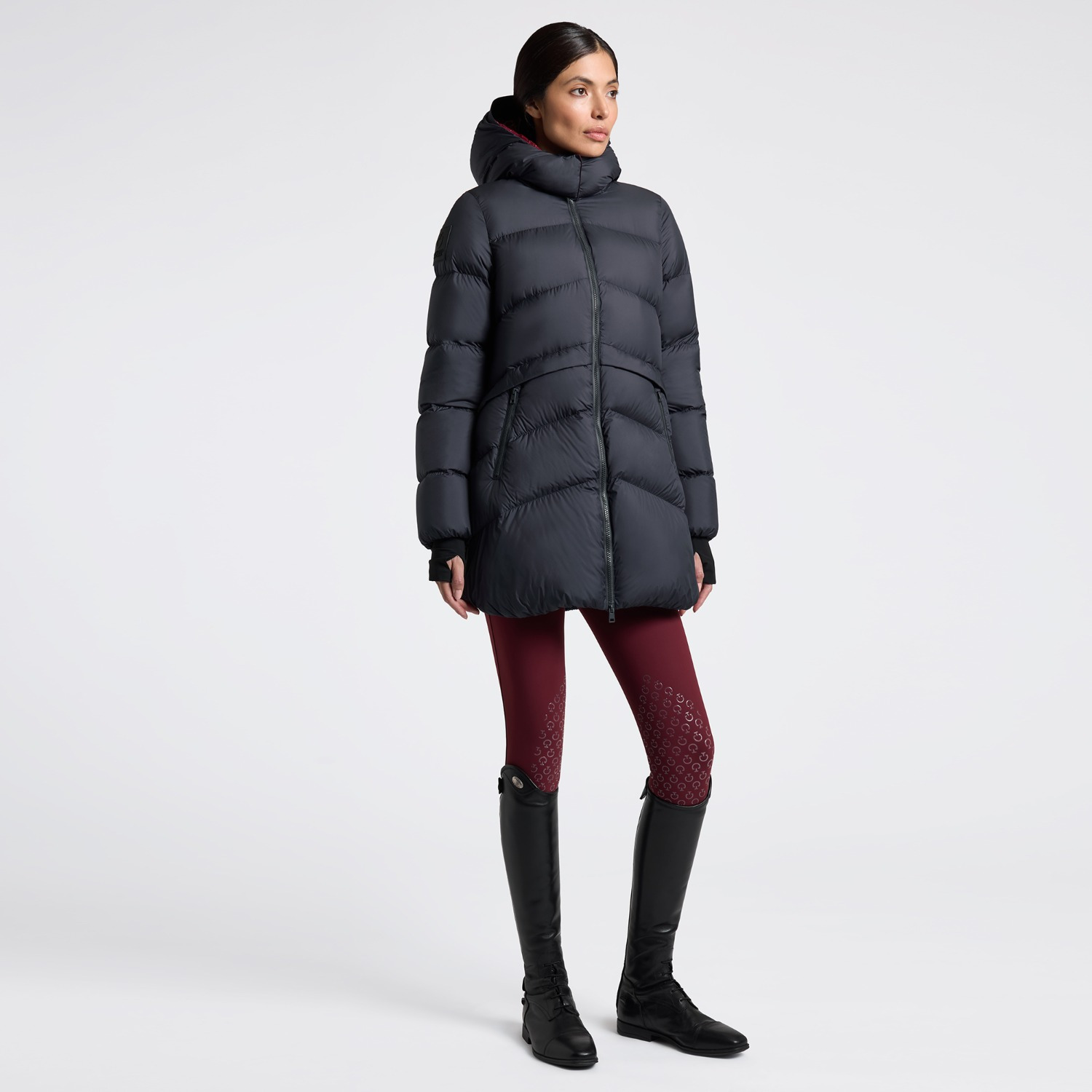 Cavalleria Toscana FW25 CT Hooded Down Padded Long Nylon Parka Dames