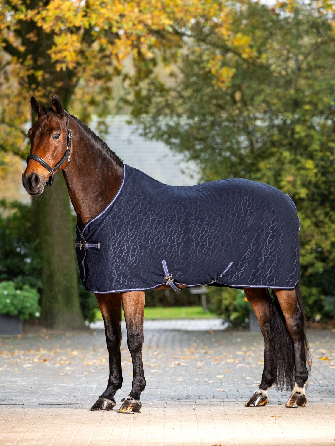 LeMieux AW25 Arika Monogram Fleecedeken Navy