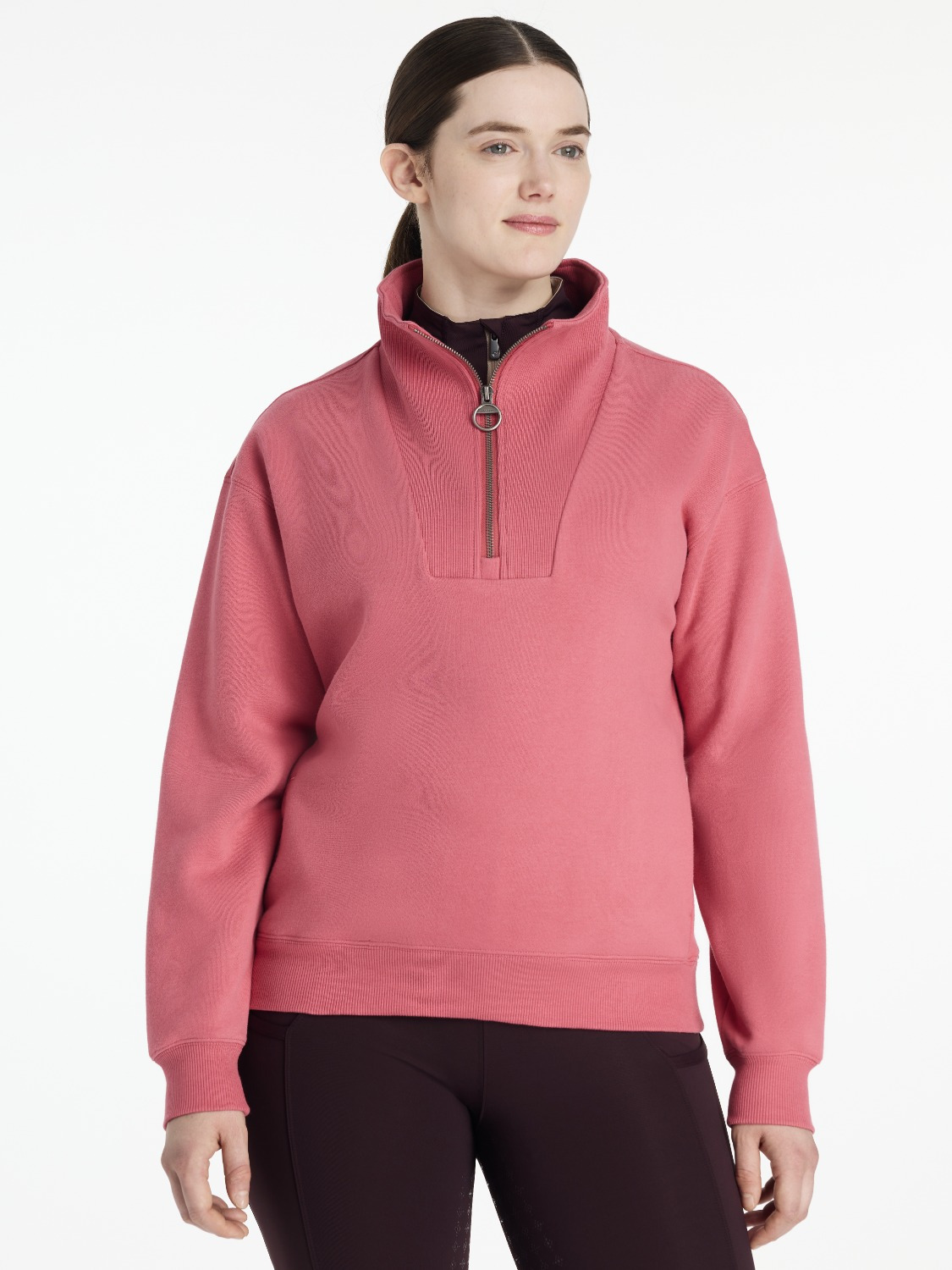 LeMieux AW25 Keira Quarter Neck Sweat Cranberry