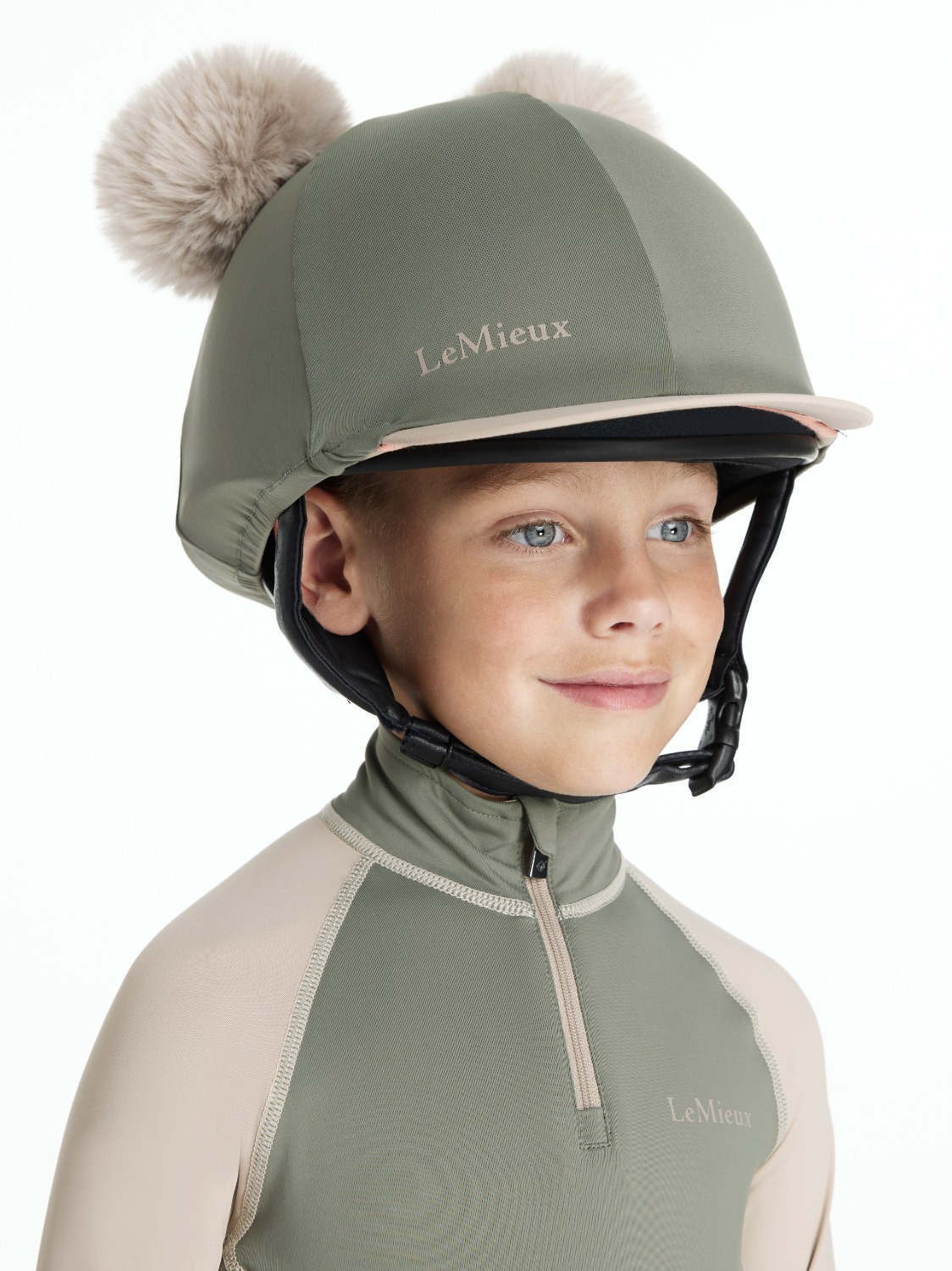 LeMieux AW25 Mini Double Pom Hat Silk Rosemary
