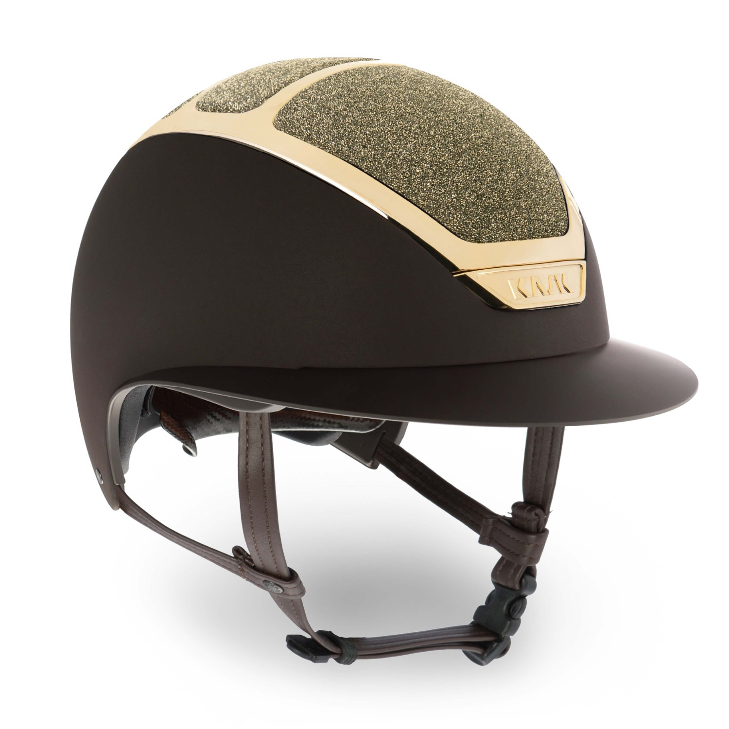 Kask Star Lady Braun Chrom Gold Swarovski Carpet Gold