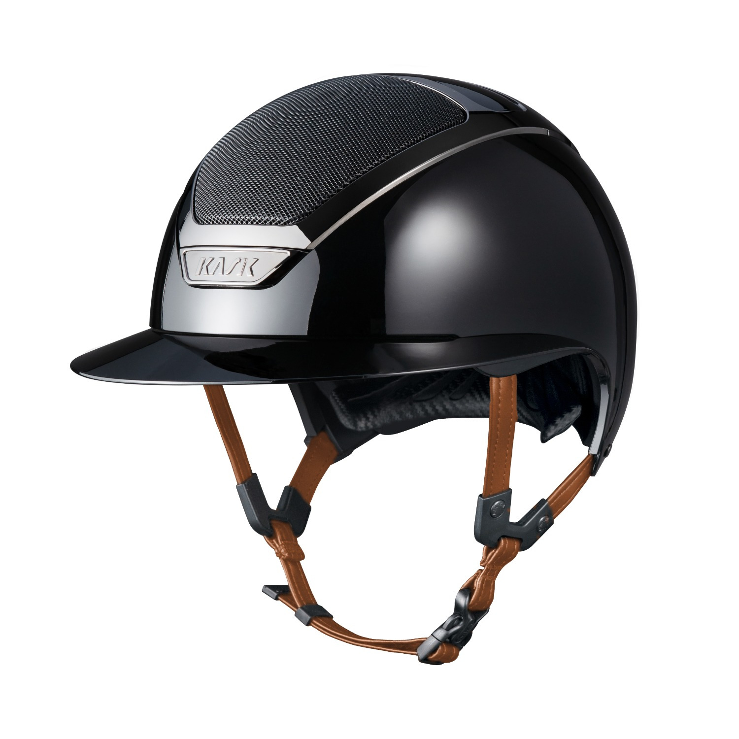 Kask Star Lady Pure Shine Chrome 2.0 Zwart Licht Bruin Kinbandje