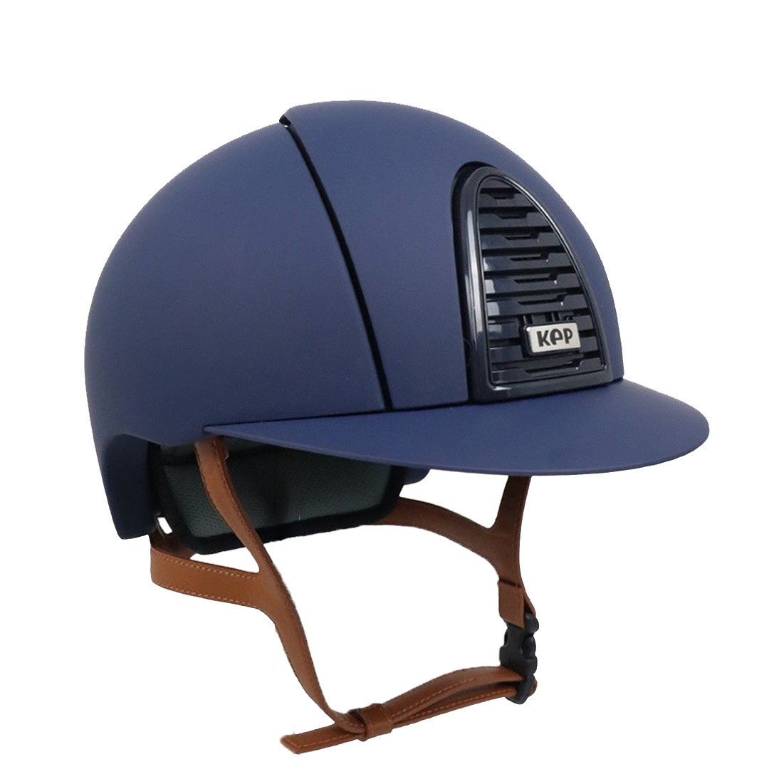 KEP Italia Cromo 2.0 matt blau mit cognacfarbenem Kinnriemen