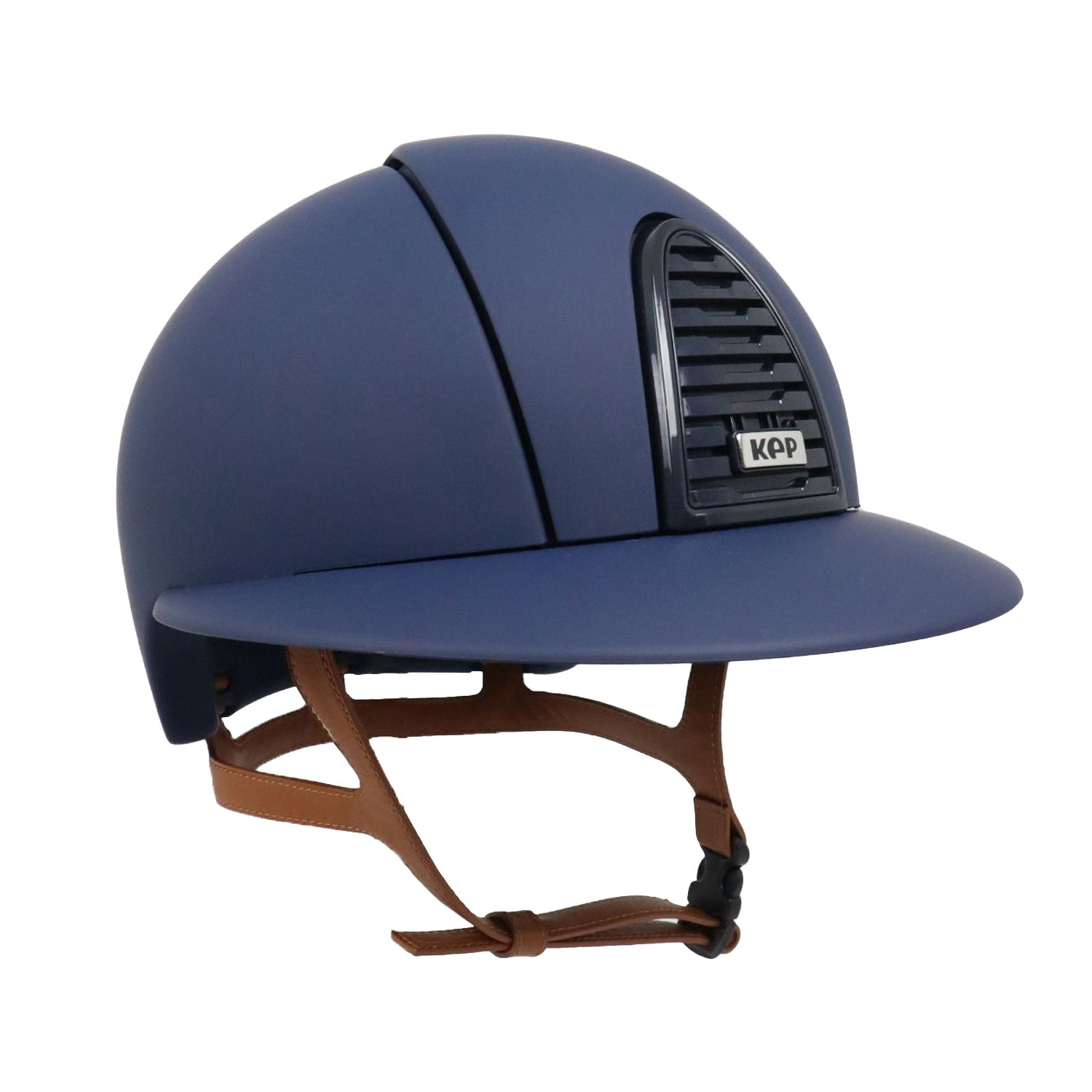 KEP Italia Cromo 2.0 matt blau Polo mit cognacfarbenem Kinnriemen