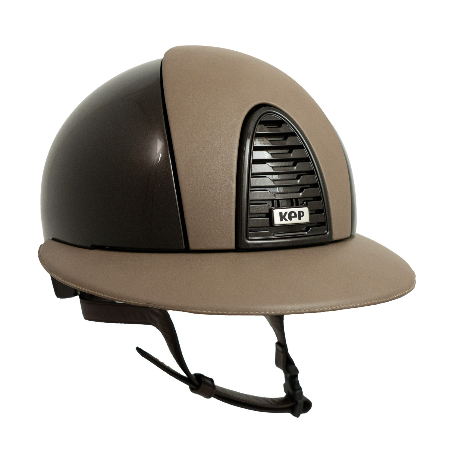 KEP Italia Cromo 2.0 Polish Brown Front Rear Visor Polo Leather Taupe