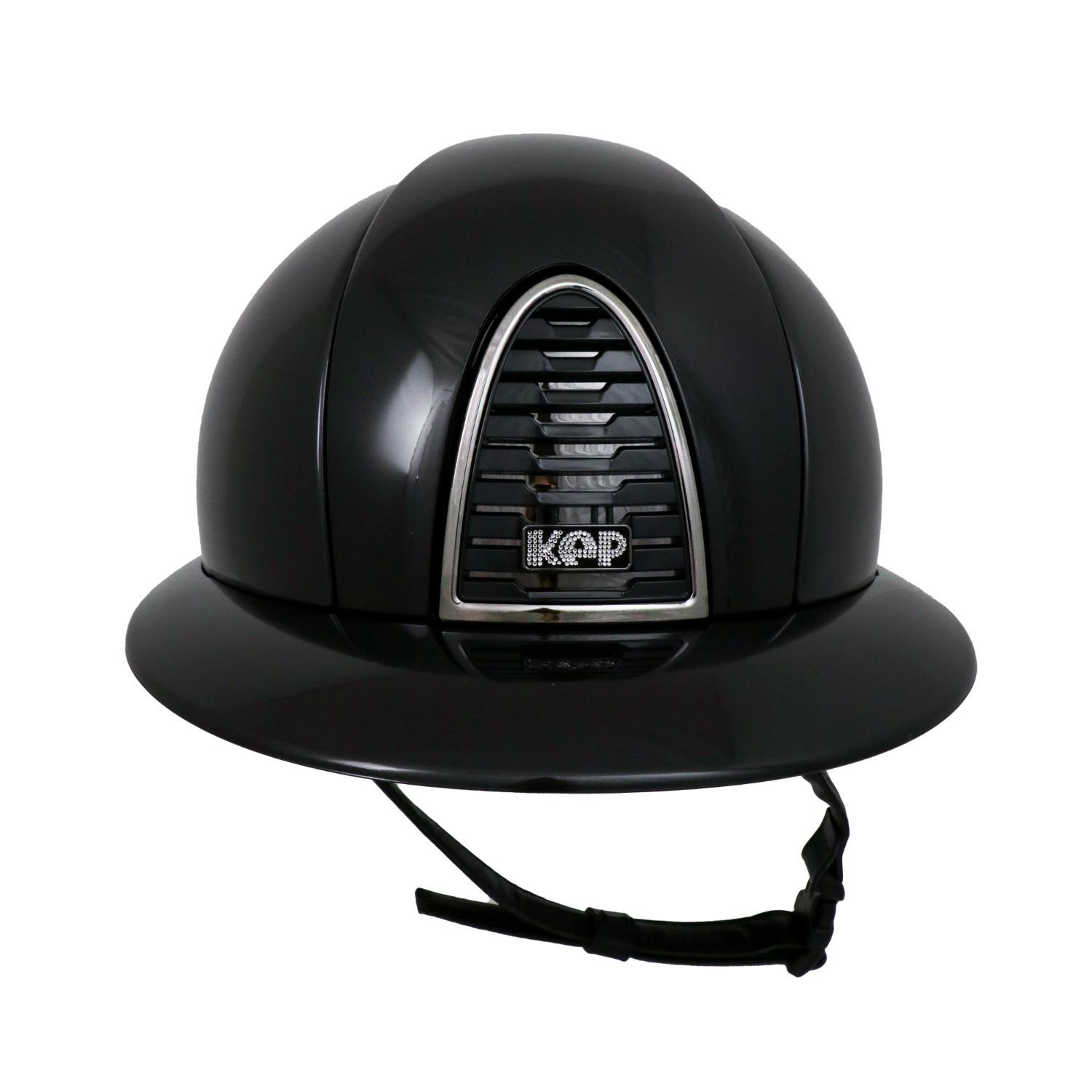 KEP Italia Cromo 2.0 Shine Black Polo Visor Swarovski Logo