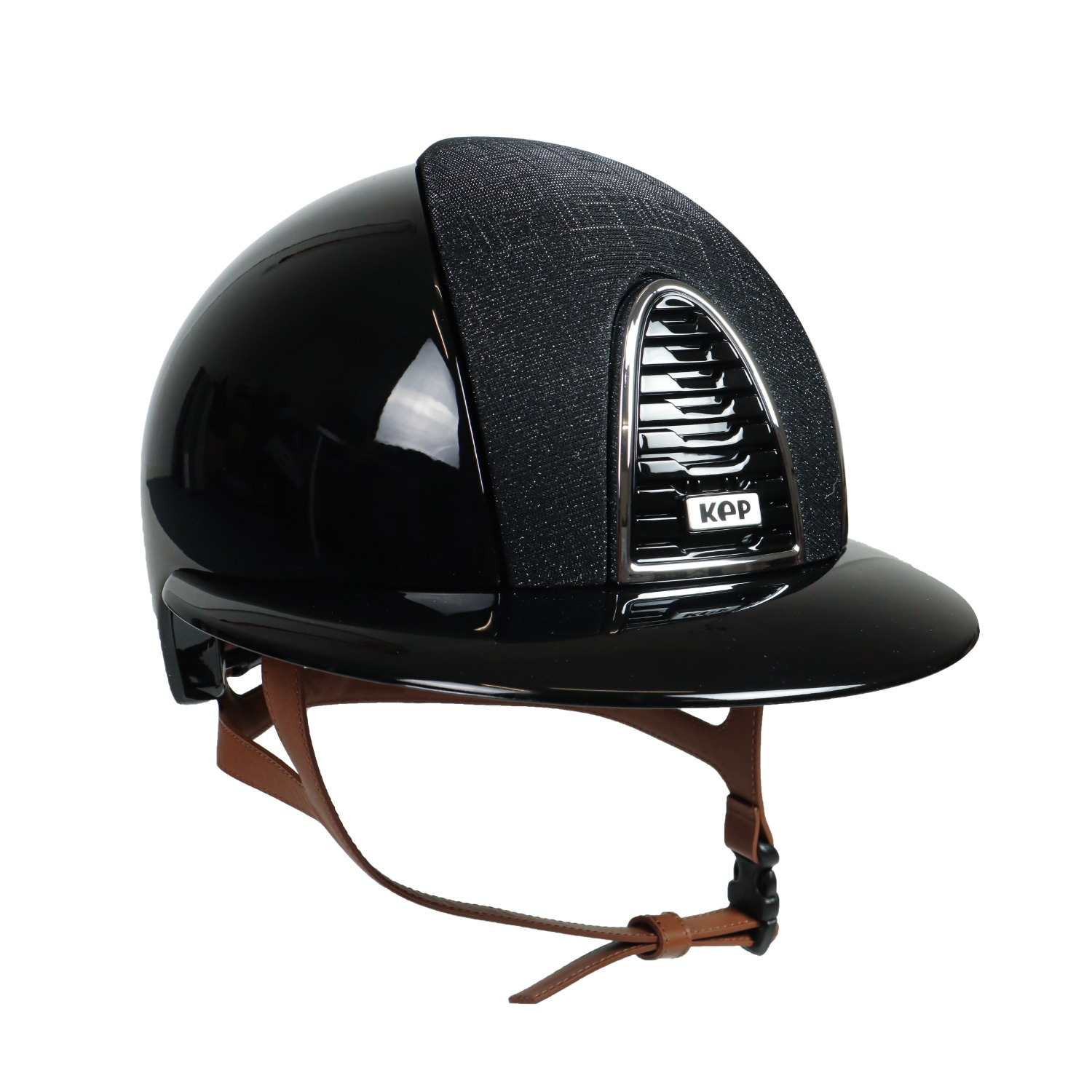 Kep Italia Cromo 2.0 schwarz Polish Polo Galassia für cognacfarbenes Riemchen silberner Rahmen