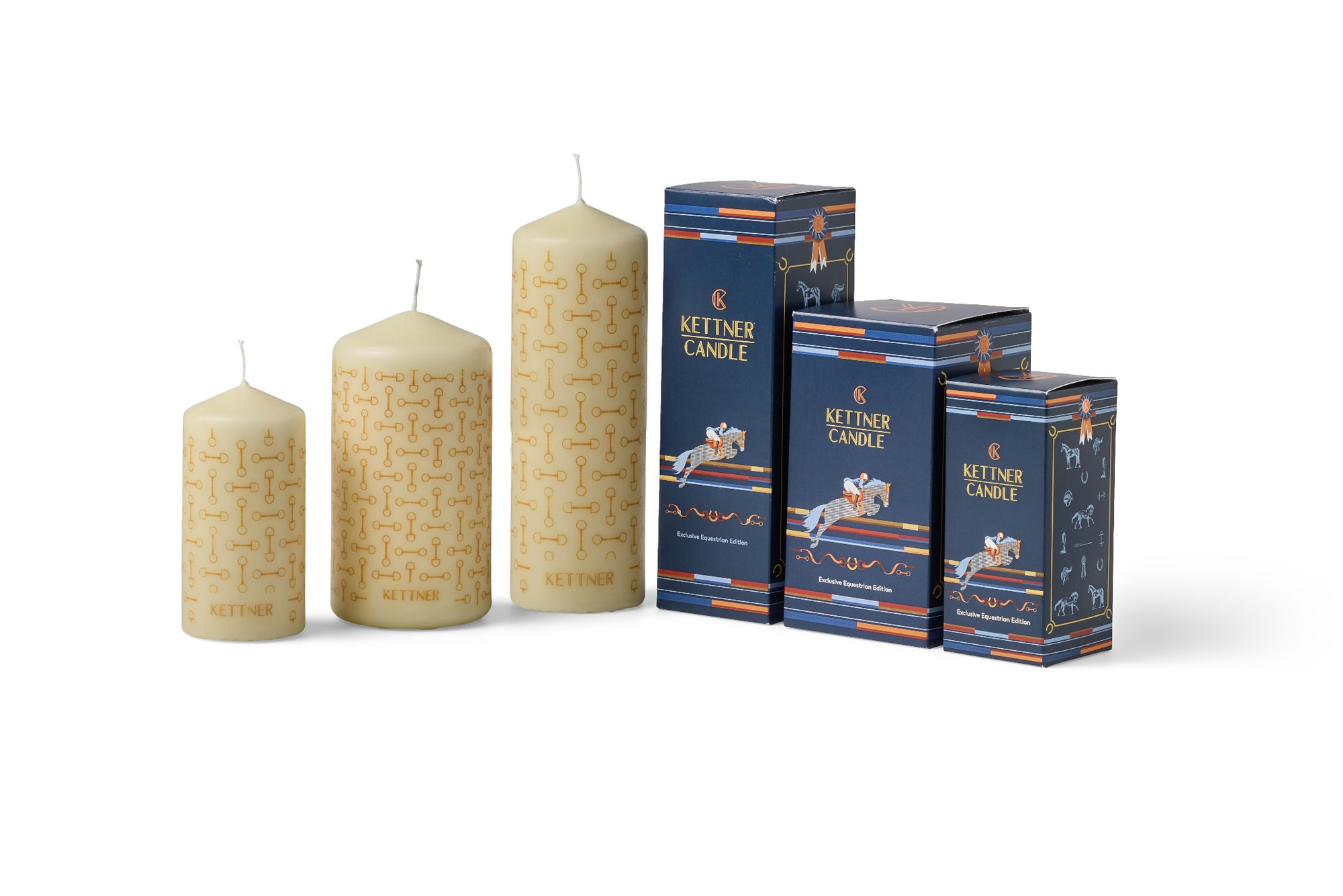 Kettner Candle Equestrian Pattern Orange