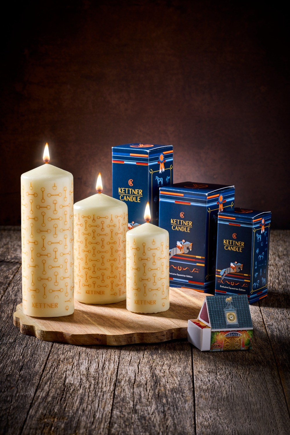 Kettner Candle Equestrian Pattern Orange