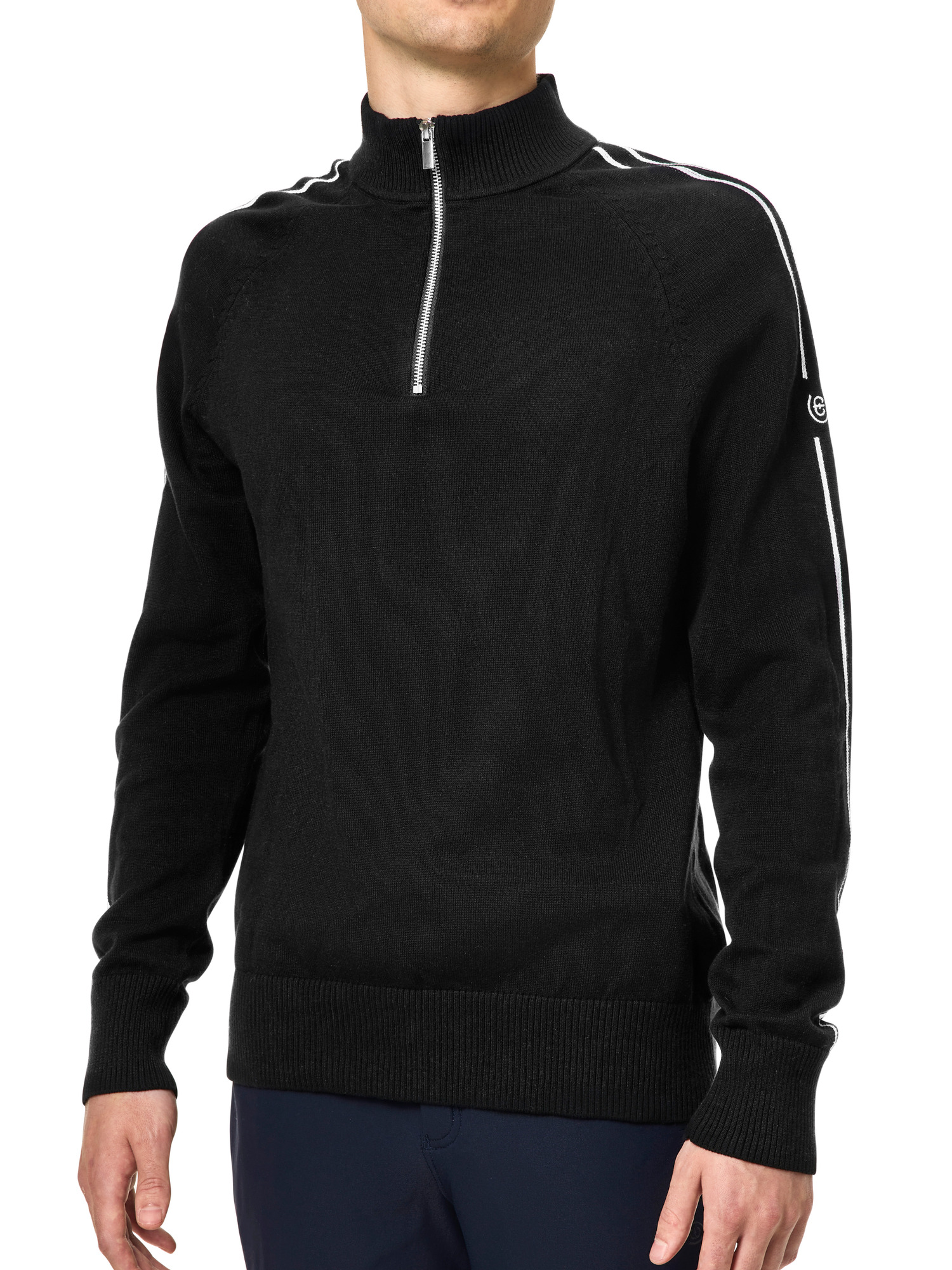 Equestrian Stockholm Holiday Collection Men Knitted Zip Top Black