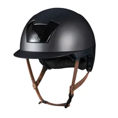 Kask Kooki matt schwarz hellbrauner Kinnriemen