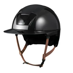 Kask Kooki Lady Shine Schwarz mit hellbraunem Kinnriemen