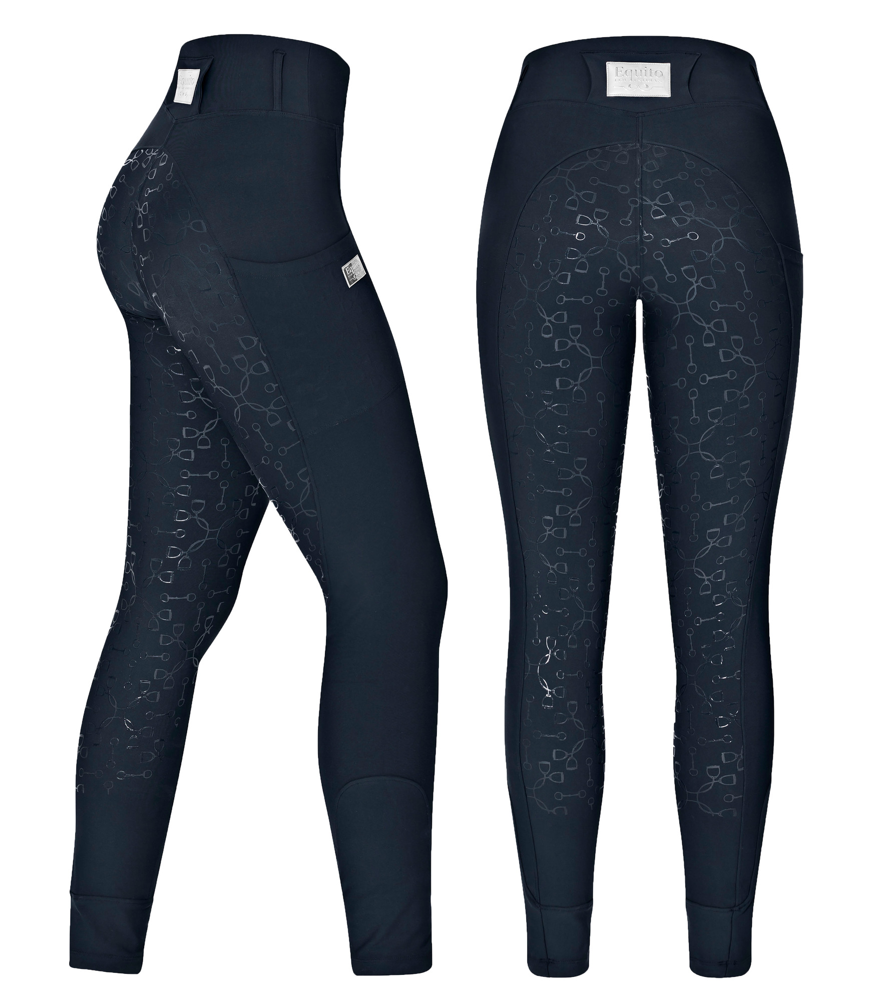 Equito Riding Leggings Navy Silver