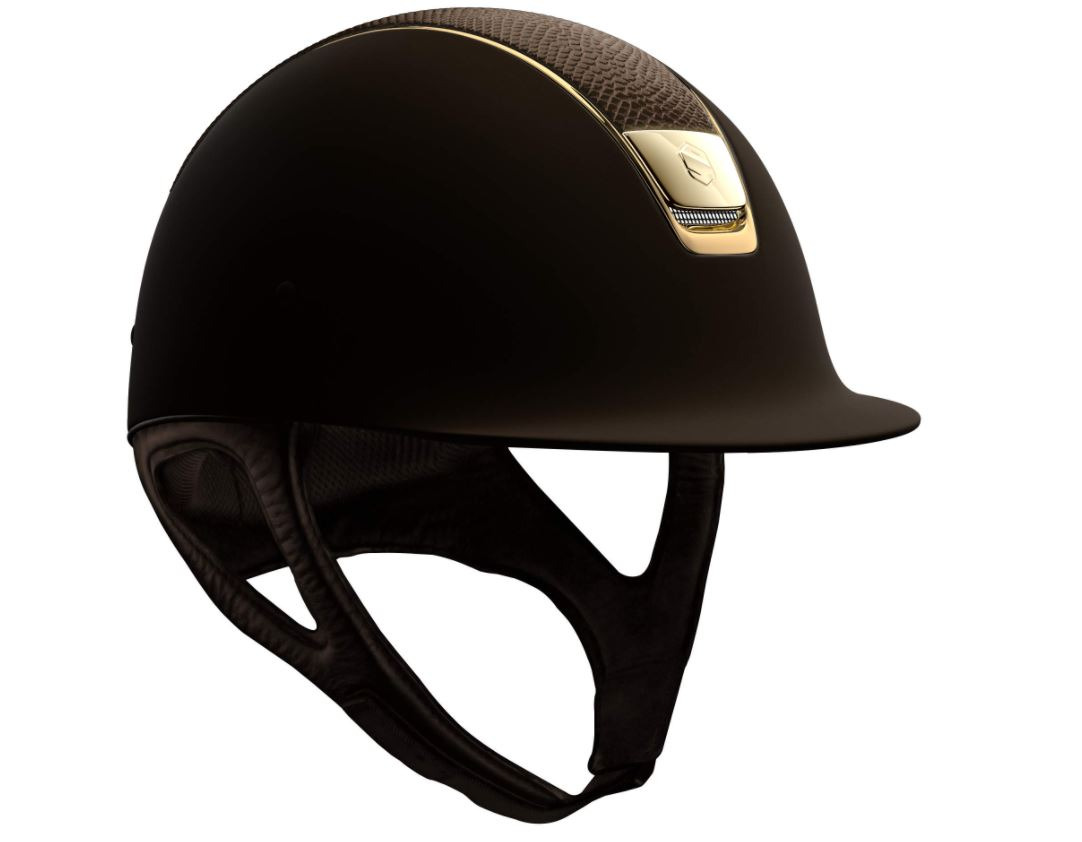 Samshield Shadowmatt Brown Lizard Gold Blason Trim
