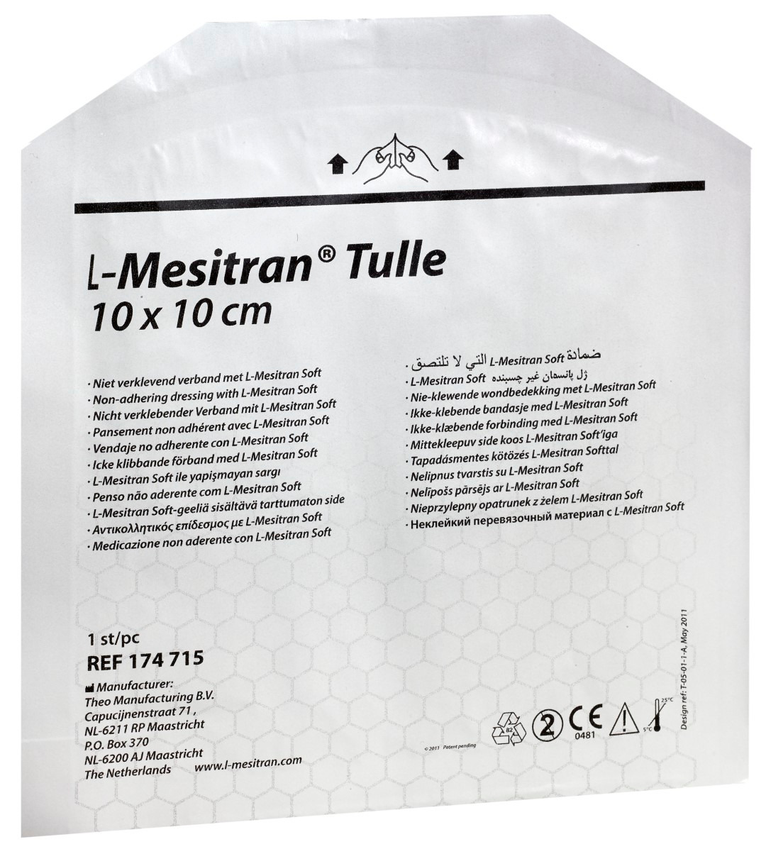 L-Mesitran Tulle non-adhesive dressing 10x10 cm